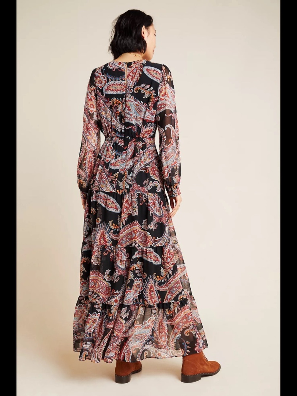 Anthropologie Paisley Long Sleeve Maxi Dress - Picture 4 of 16